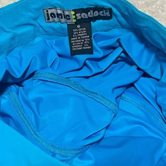 Jamie Sadock Bright Blue Mini Skort Pull On Pockets Size 6  Stretchy Mid Rise - Picture 3 of 8